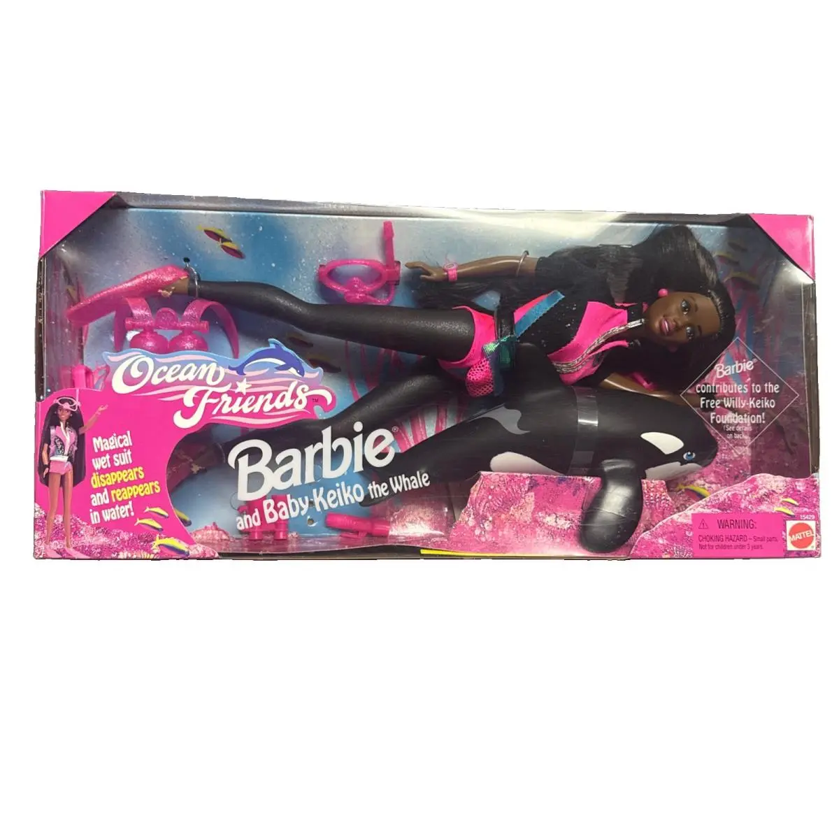 1996 Barbie Ocean Friends Baby Keiko The Whale African American Doll 15429