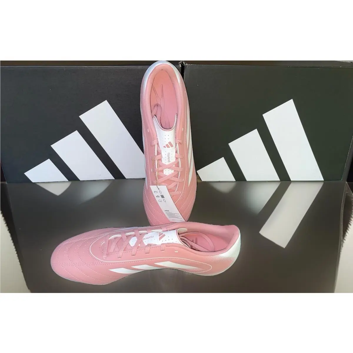 Adidas shoes - adidas Goletto IX Firm Ground - JI4684 - Pink & White 12
