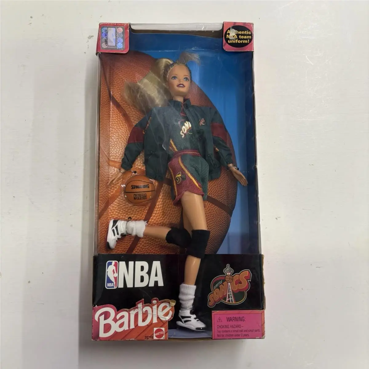 Barbie Doll Seattle Sonics Basketball 1998 Mattel 20718 Nba Team Uniform