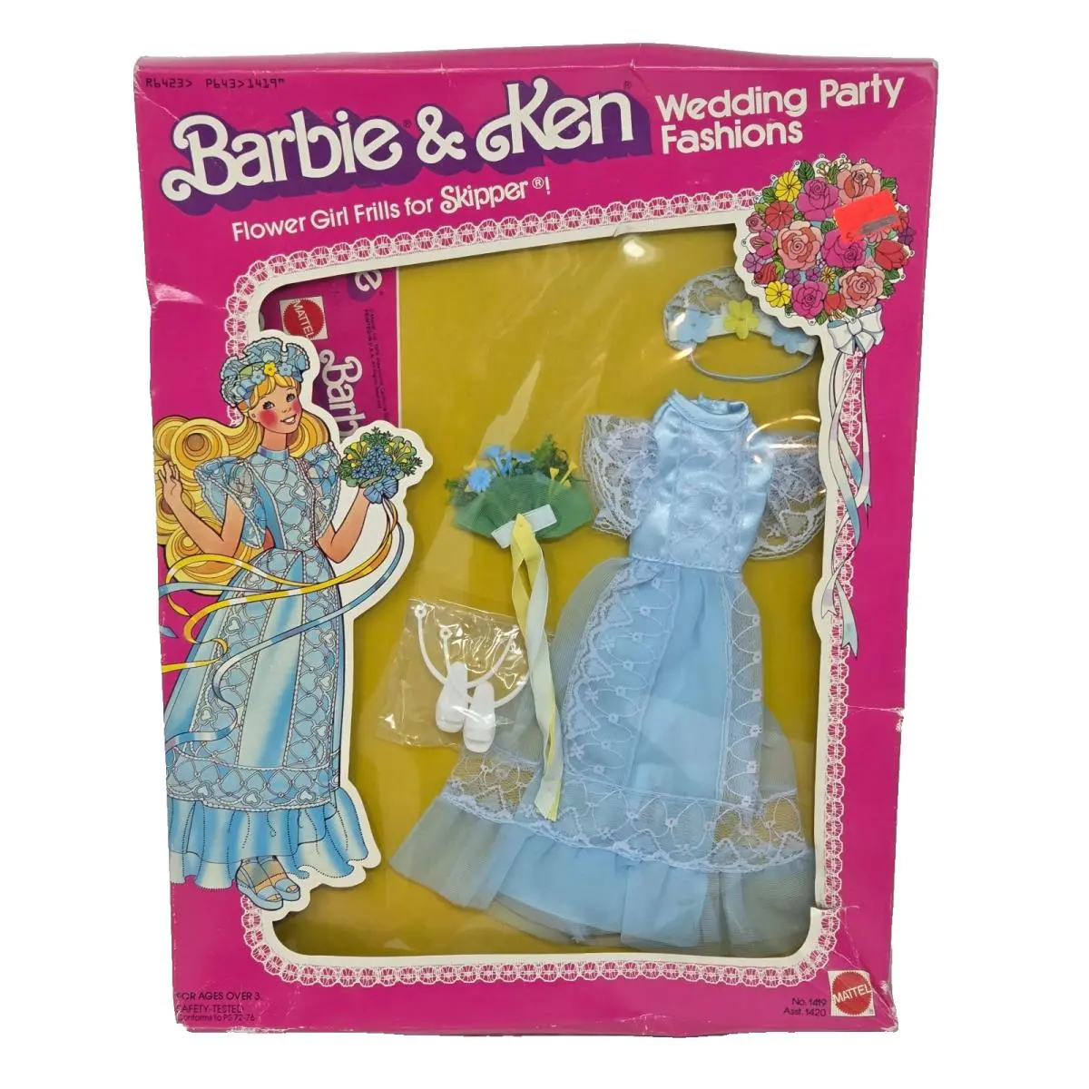 Vintage 1979 Barbie Ken Wedding Party Fashion Skipper Dress IN Package 1419