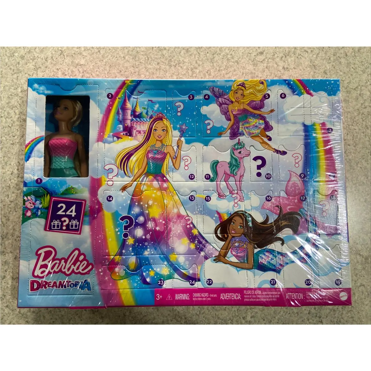 Barbie Dreamtopia Advent Calendar: Blonde Doll w Fashions Accessories Pets