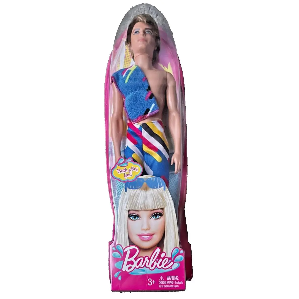2010 Barbie Bath Play Fun Ken Doll Beach Swimsuit Towel Mattel T7188