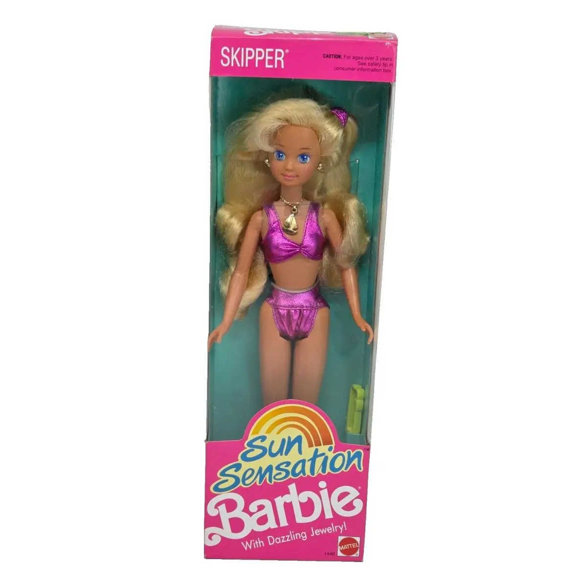 Vintage 1991 Sun Sensation Skipper Barbie Doll 1446 Mattel Blonde