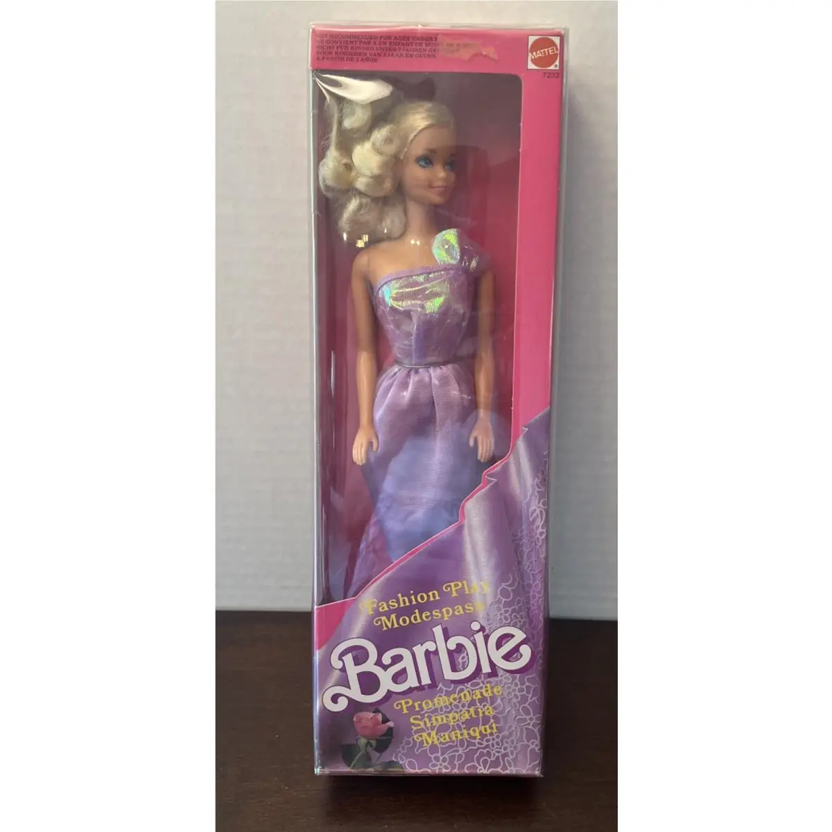 Vintage 1989 Barbie 7232 Fashion Play Modespass Doll Purple Promenade Simpatia