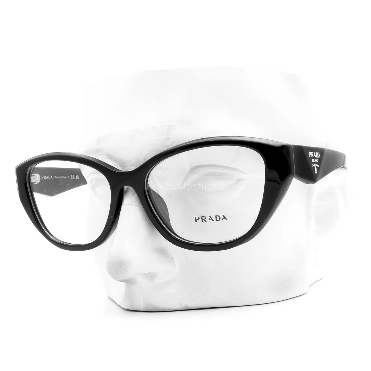 Eyeglasses Vpr 21ZF 16K-1O1 Glasses Polished Black 55mm with Case by Prada