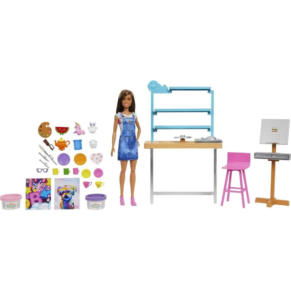 Barbie Self Care Relax Create Art Studio Playset 25 + Accessories HCM85