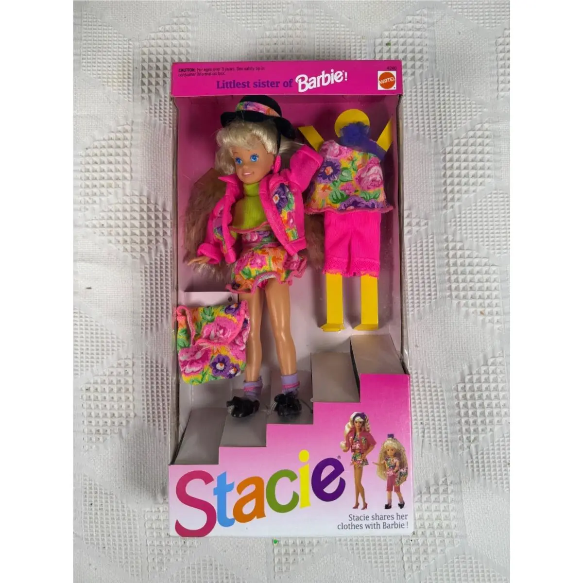 Stacie Doll Littlest Sister Of Barbie Vintage 1991 Mattel Floral Outfit 4240