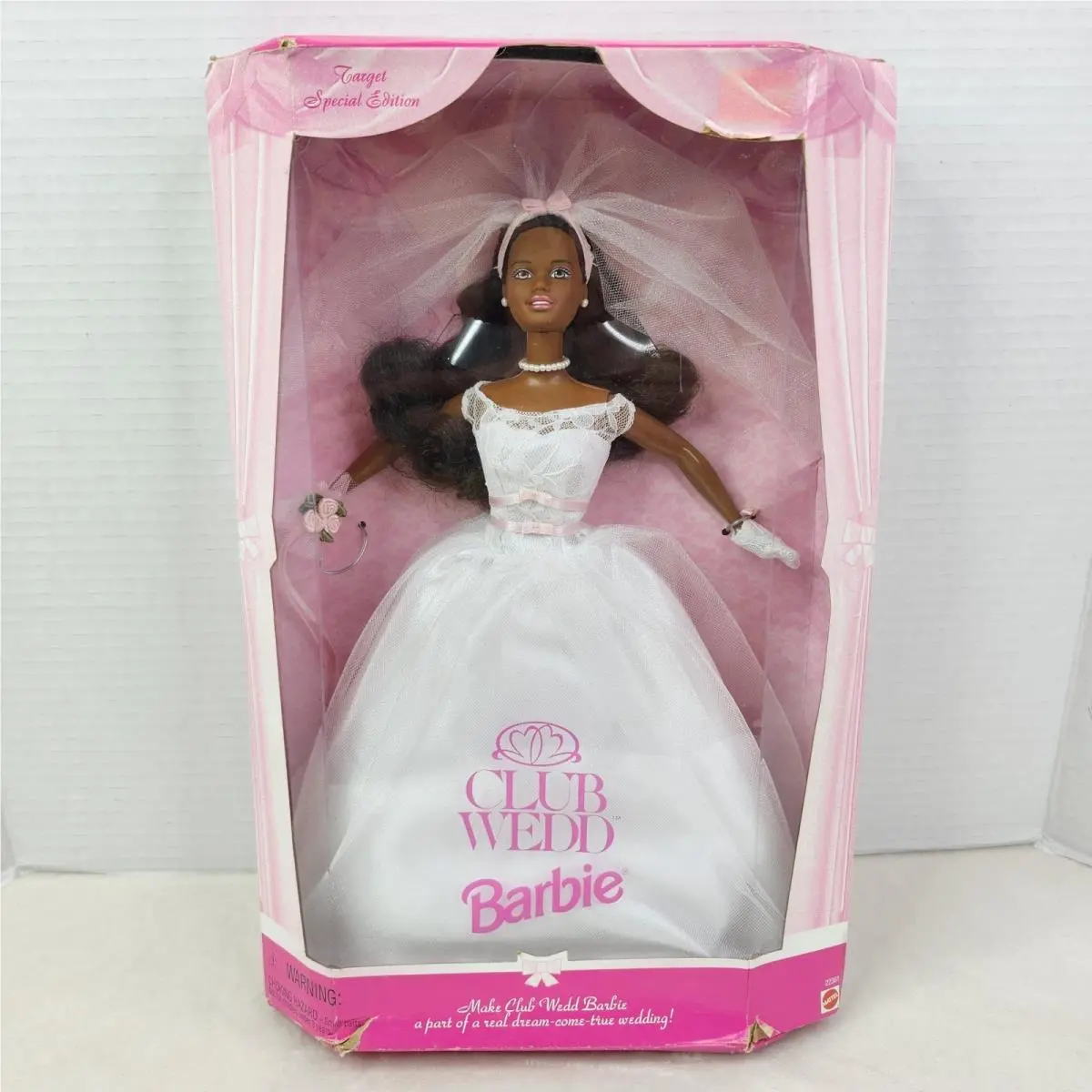Club Wedd Barbie Doll Target 1998 African American Mattel 22361 Bride Wedding