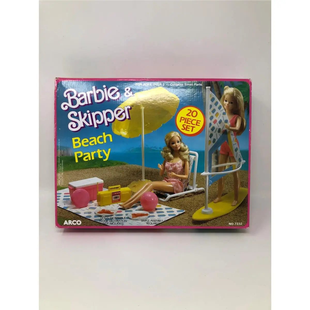 Barbie Skipper Beach Party Playset w 26 Pieces 1988 Arco Toys Mattel