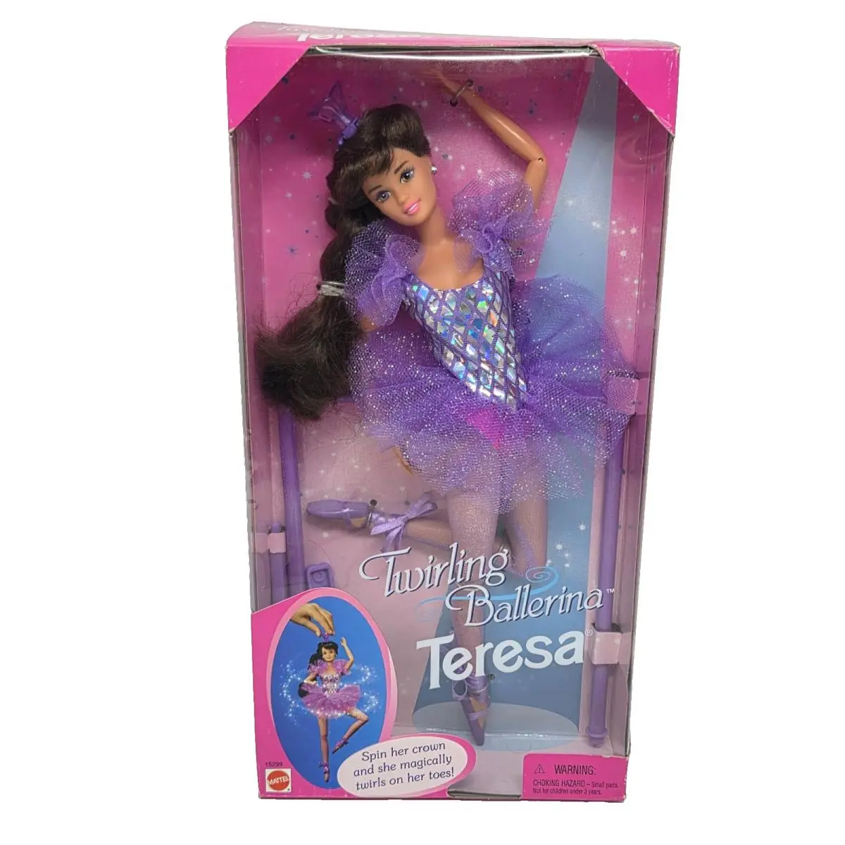 Vintage 1995 Twirling Ballerina Teresa Barbie Doll 15299 Mattel