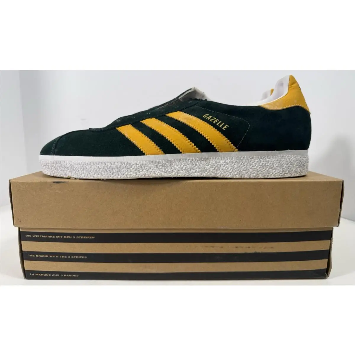 Vtg 1998 Adidas Gazelle II Green/yellow 087472 Deadstock OG Box M 12