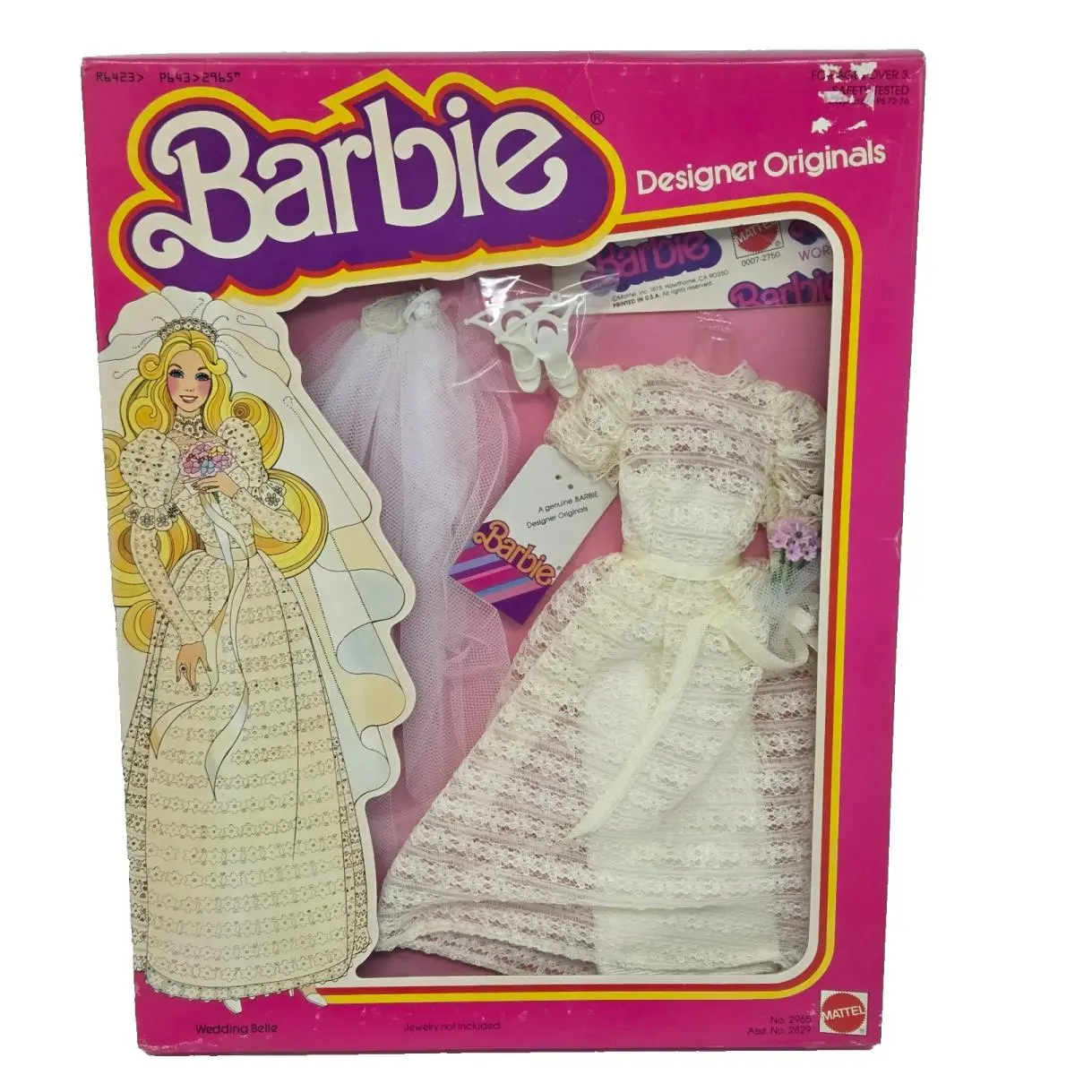 Vintage 1978 Barbie Designer Originals Wedding Gown Dress W Shoes 2965