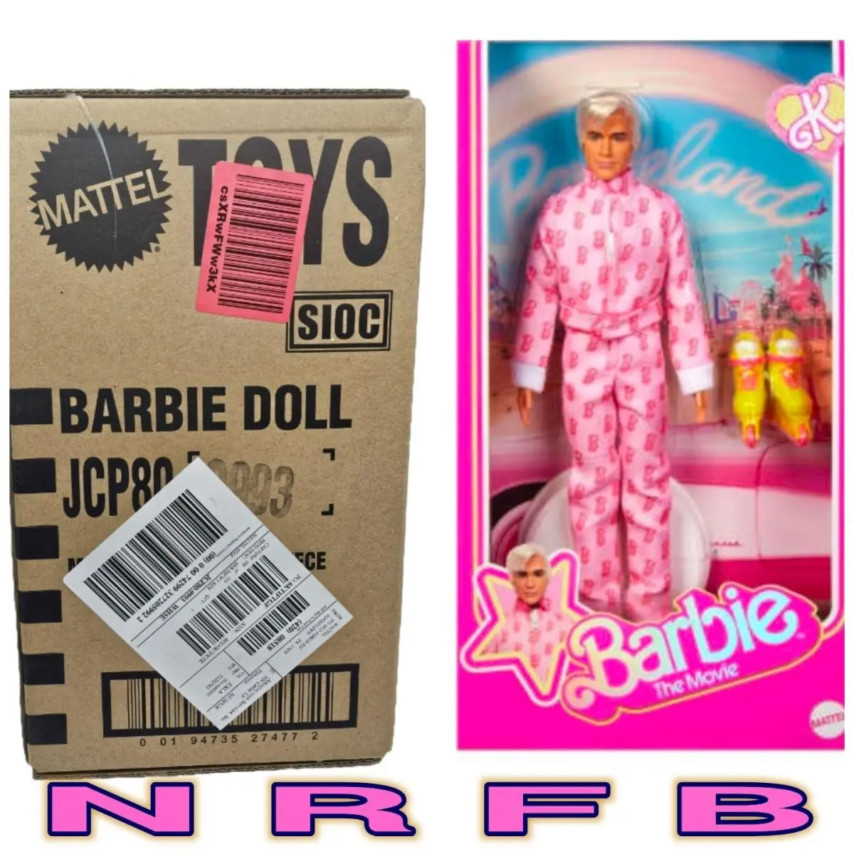 Barbie The Movie Ken Doll Pink Jumpsuit Ryan Gosling JCP80 Nrfb