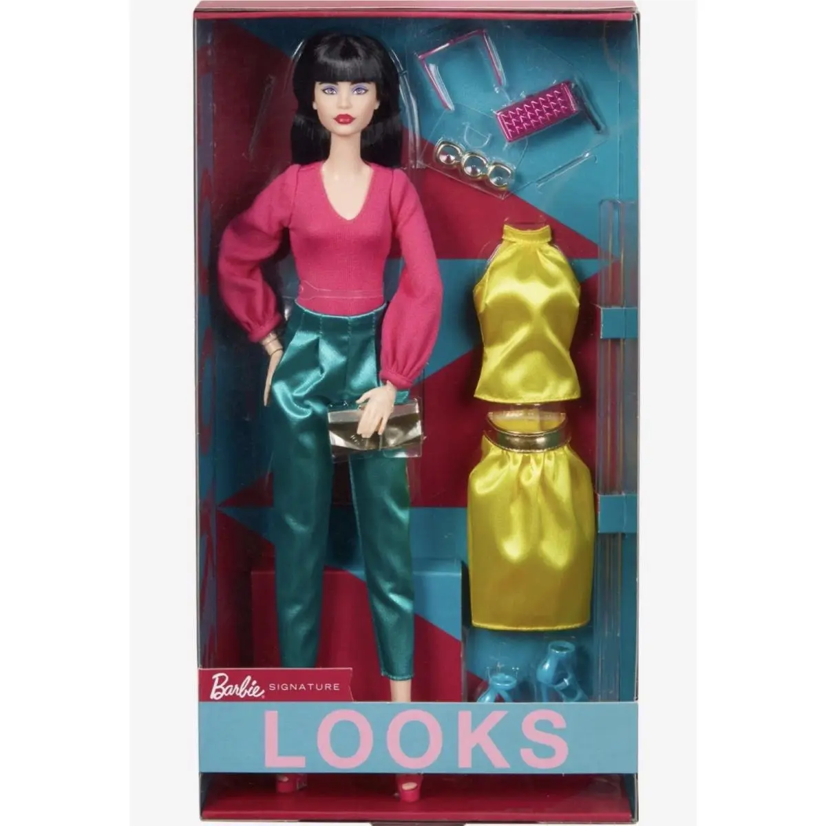 Barbie Mattel Looks HJX28 Collectible Doll Mix-and-match Fashions. Black Label