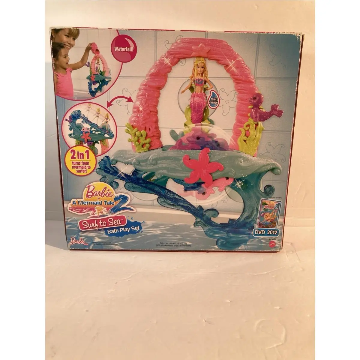 2011 Barbie A Mermaid Tail Surf to Sea Barbie Bath Playset