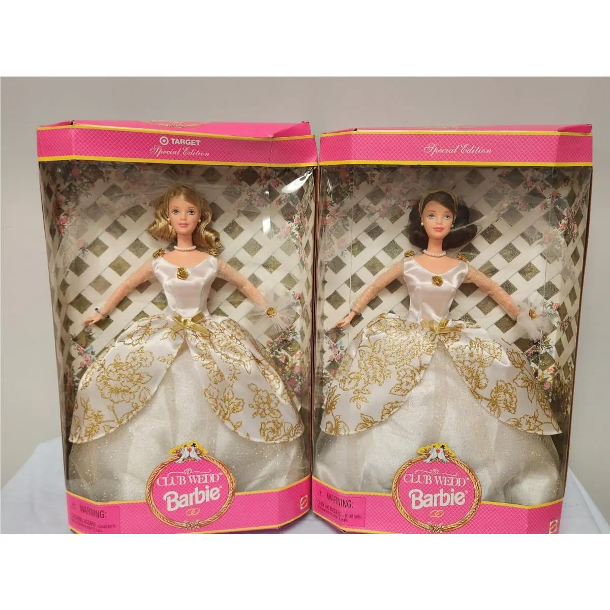 Barbie Club Wedd Blonde Brunette Barbies-nrfb