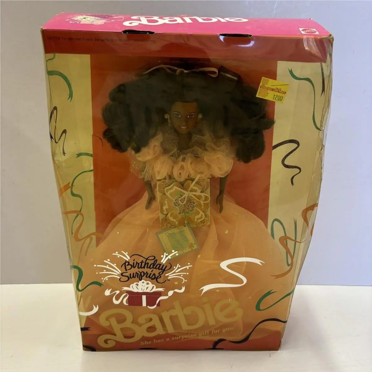 1991 Mattel Vintage Birthday Surprise African American Barbie Doll