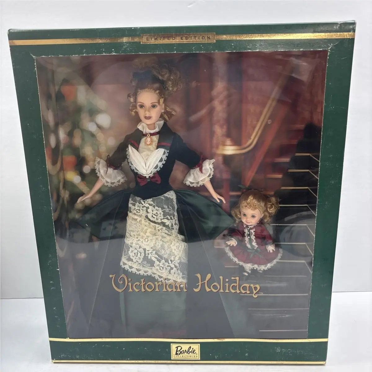 Barbie and Kelly Victorian Holiday Limited Edition 2000 Mattel 28395 Nrfb Open