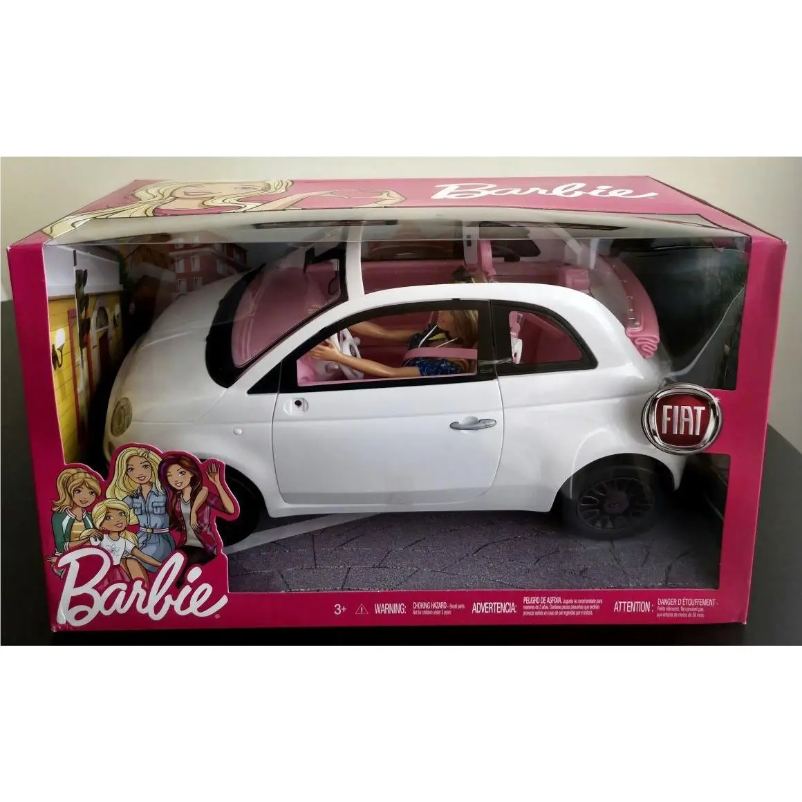 Mattel Barbie Doll and Fiat 500 Vehicle Set Box