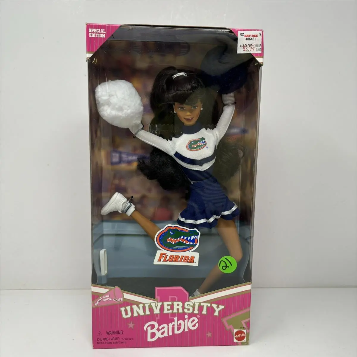 University Of Florida Gator Barbie Cheerleading African American 1996 Mattel