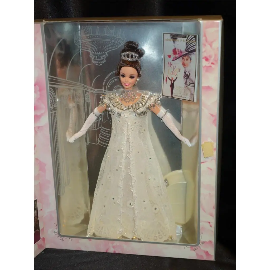 1996 Eliza Doolittle Barbie White Sequin Embassy Ball Dress My Fair Lady 15500