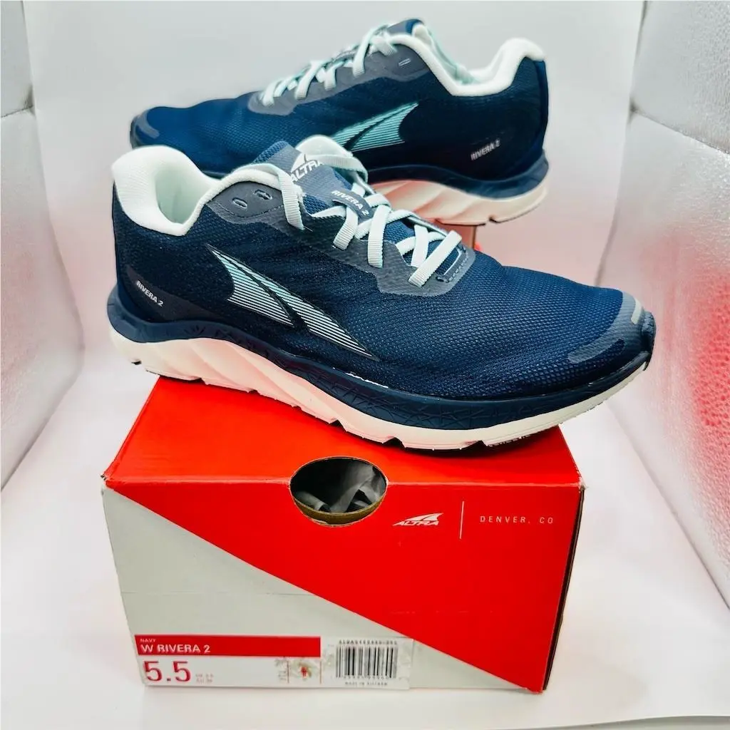 Altra Rivera 2 Women`s Road Running Shoes Navy Blue Lace Up Size 5.5