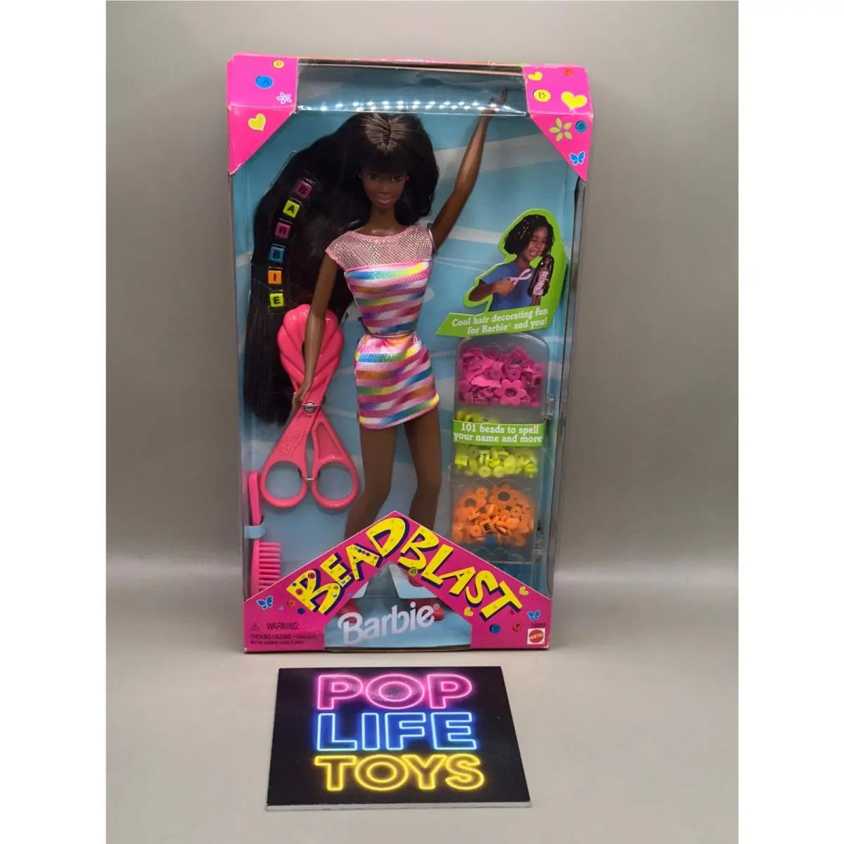 Vintage 1997 Mattel “bead Blast Barbie- African American” 18889 Nrfb