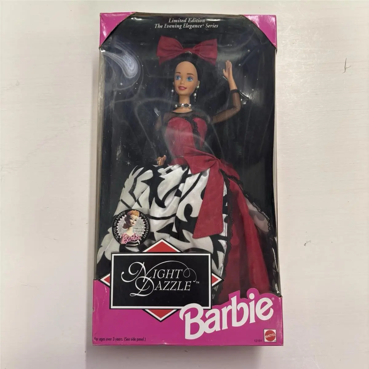 Mattel 35th Anniversary Night Dazzle Barbie Doll 12191 Brunette - Packaging Wear