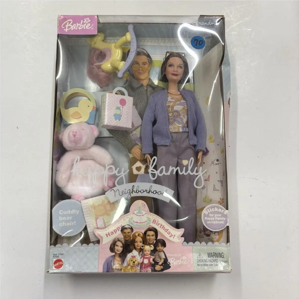 Nrfb Vintage 2003 Barbie Happy Family Neighborhood Grandma Birthday Set B7690