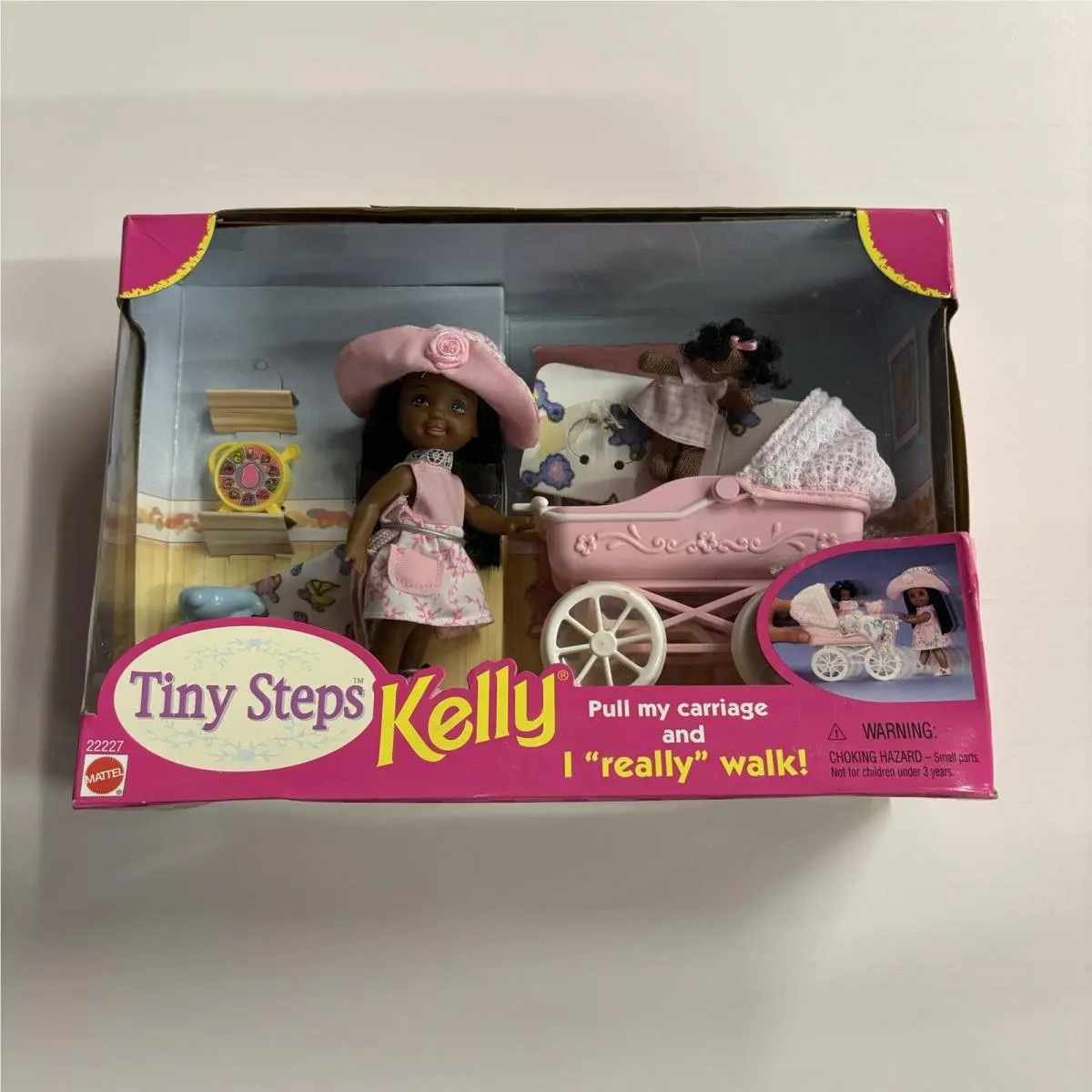 Kelly Doll Tiny Steps Baby Carriage African American Play Set 1998 Mattel