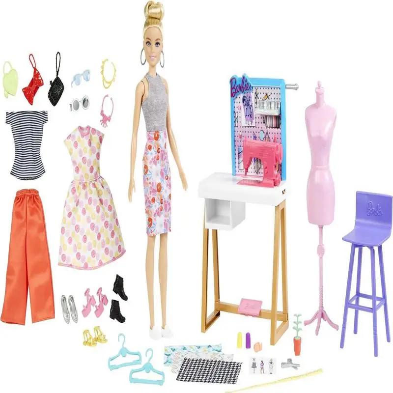 Barbie Fashion Designer Doll 25 Accessories Studio Playset Includes Toy
