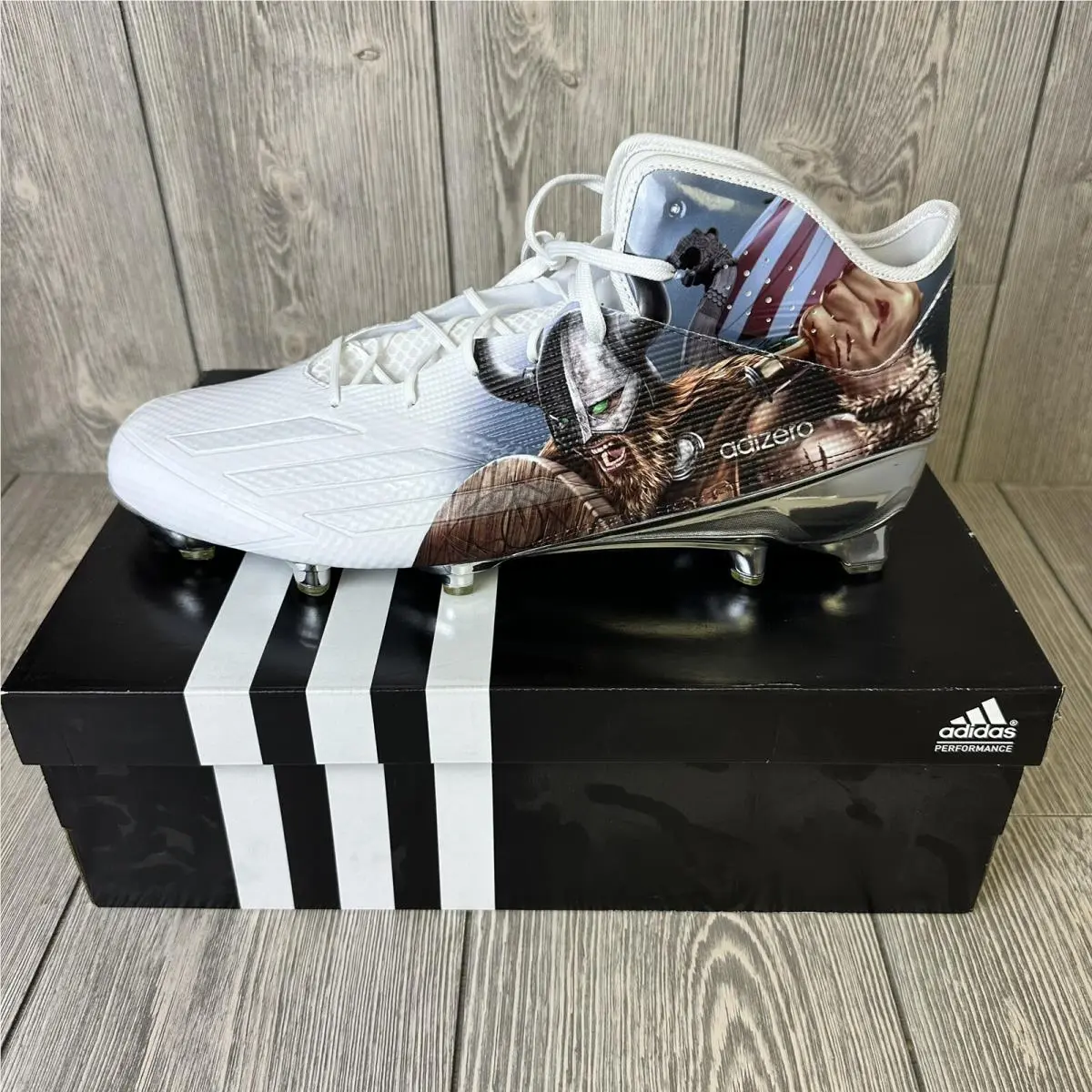 Adizero 5-Star 5.0 Mid Uncaged Football Cleats Men’s 17 Viking Rare by Adidas