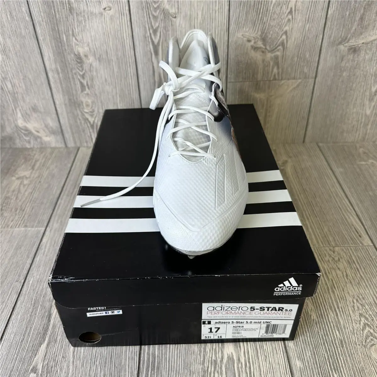 Adidas shoes - Adidas Adizero 5-Star 5.0 Mid Uncaged - AQ7818 - White (UPC: 0889138478871) 2
