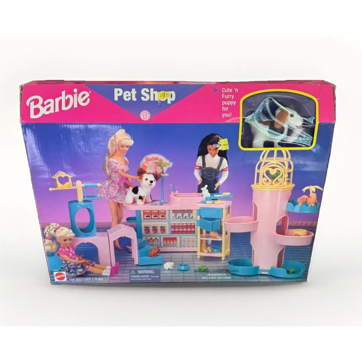Box Vintage 1996 Barbie Pet Shop Playset 67550 Mattel Dog 3812/71