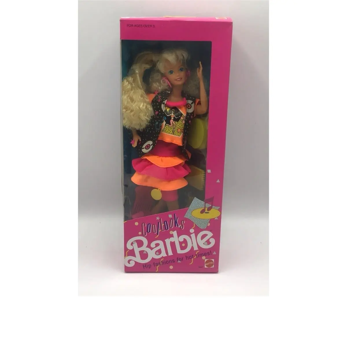 Vintage 1990 Mattel Cool Looks Barbie 5947 Neon Slumber Case Sleepover Set