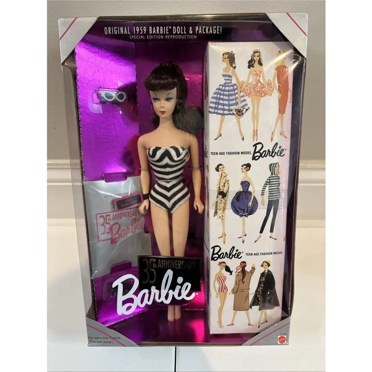 Vintage 1993 Barbie 35th Anniv. Orig. 1959 Doll Pkg. Reproduction