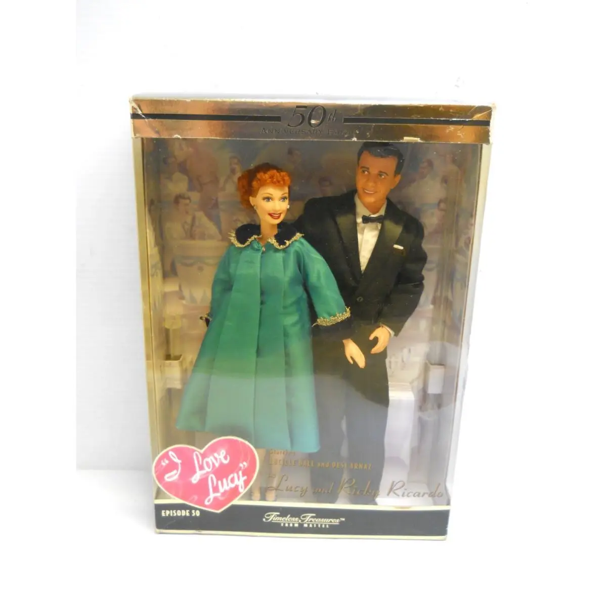 2000 Mattel I Love Lucy Barbie Episode 50 Lucy Ricky 50th Anniversary Dolls