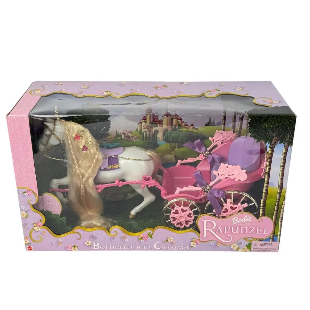 Barbie as Rapunzel Botticelli Horse Carriage Playset 2002 Mattel 54255