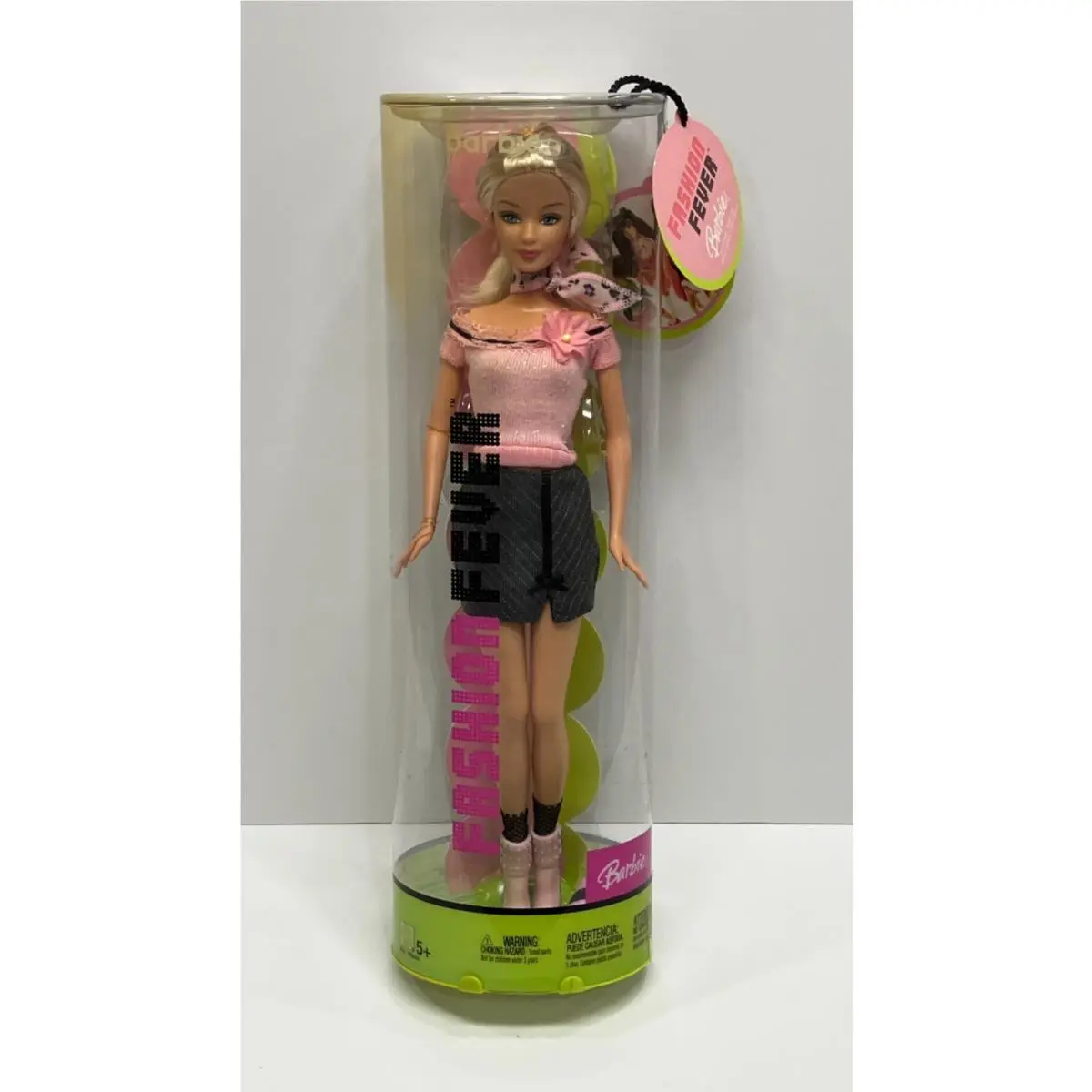 2004 Fashion Fever 12 Barbie Doll Pink Top and Skirt H0644