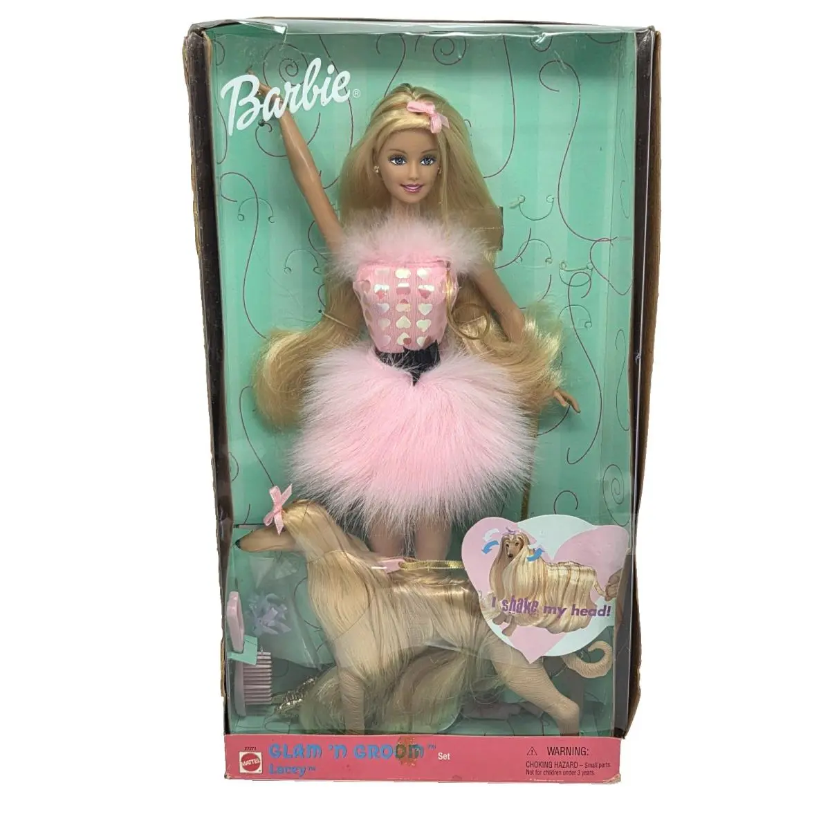 Vintage 1999 Glam N Groom Barbie Doll W/ Dog IN Box Mattel 27271