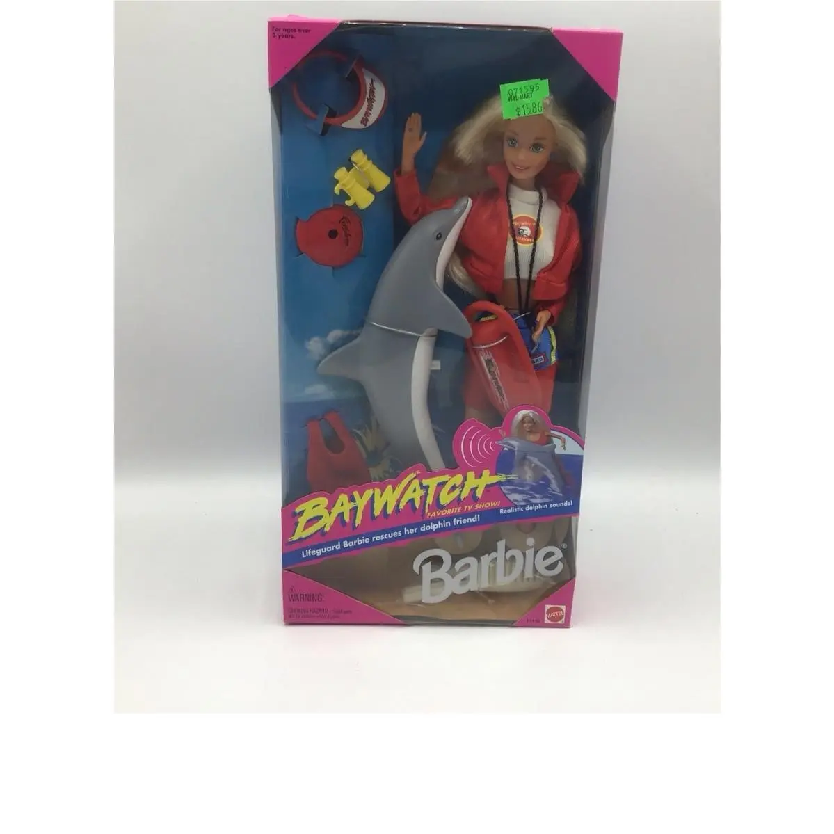 1994 Baywatch Barbie Lifeguard Dolphin Friend Mattel Vintage 13199