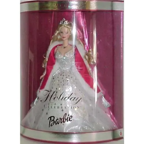 2001 Holiday Barbie Doll 1st Holiday Dressed in Shimmering Whitegown Nrfb