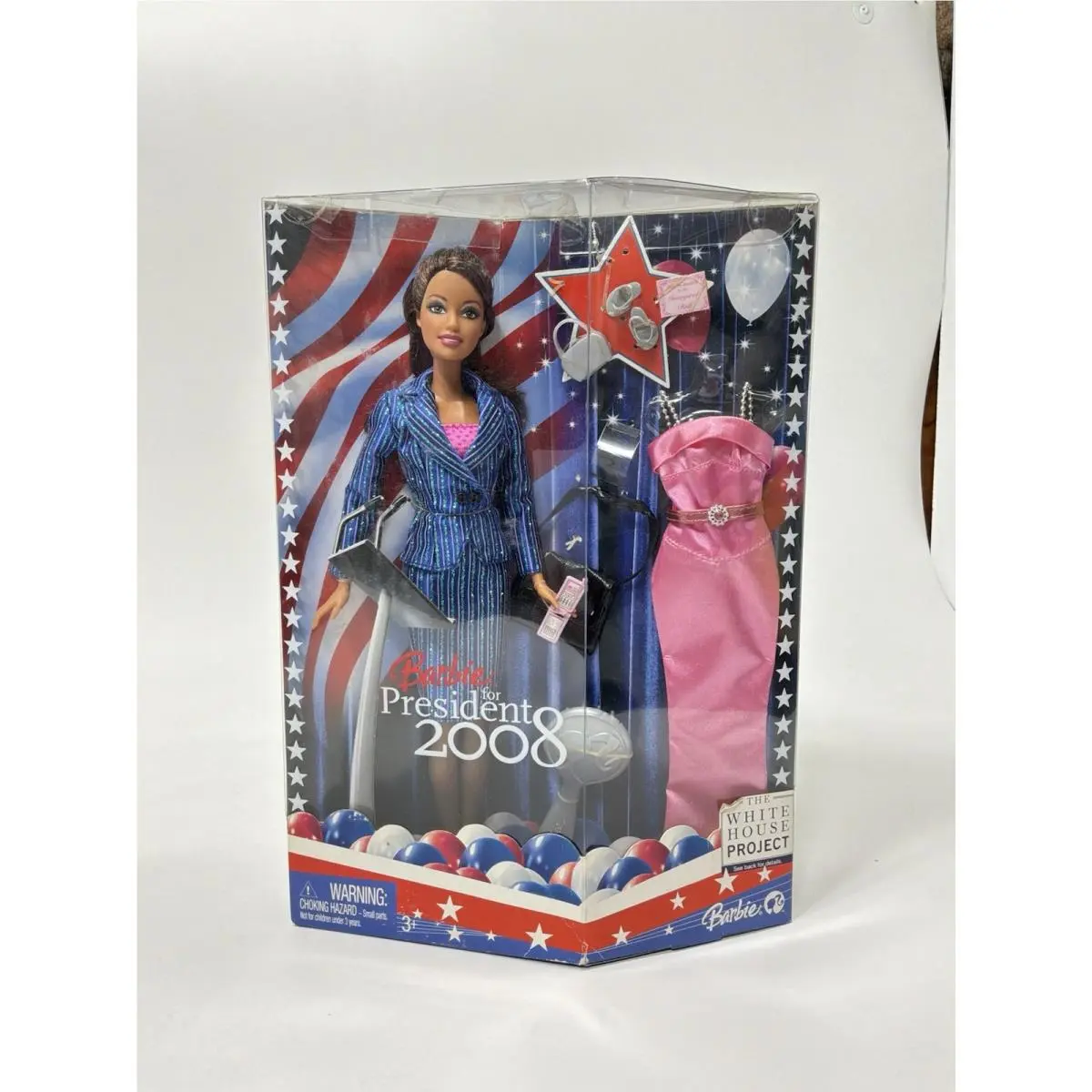 Vintage 2008 Barbie For President White House Project Brunette Doll N0844