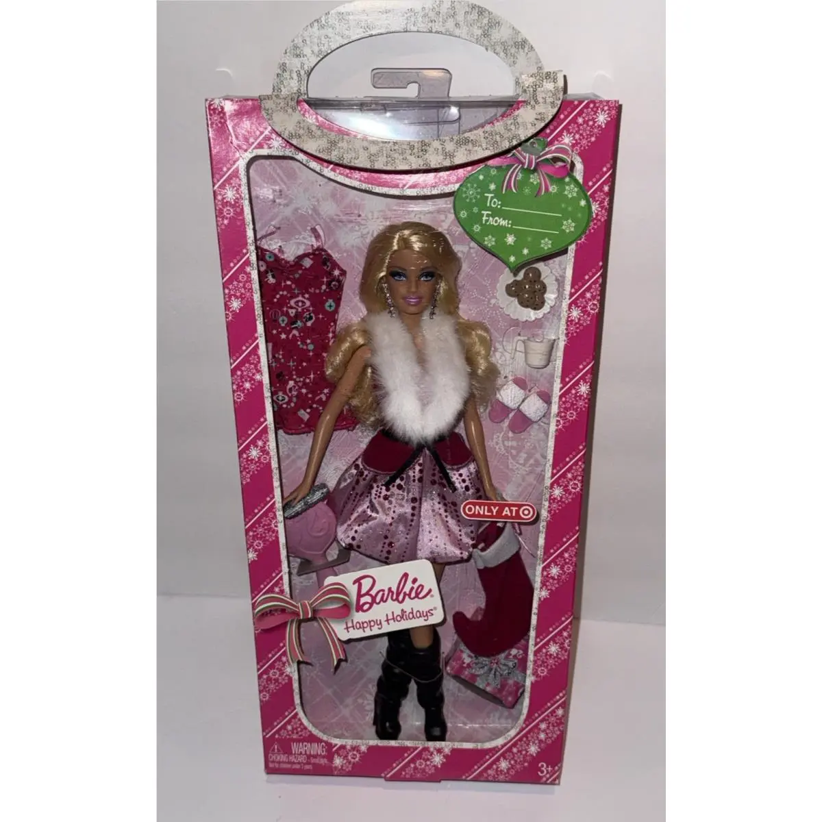 Barbie Happy Holidays Doll 2009 Target Exclusive w Cookies Slippers Stocking