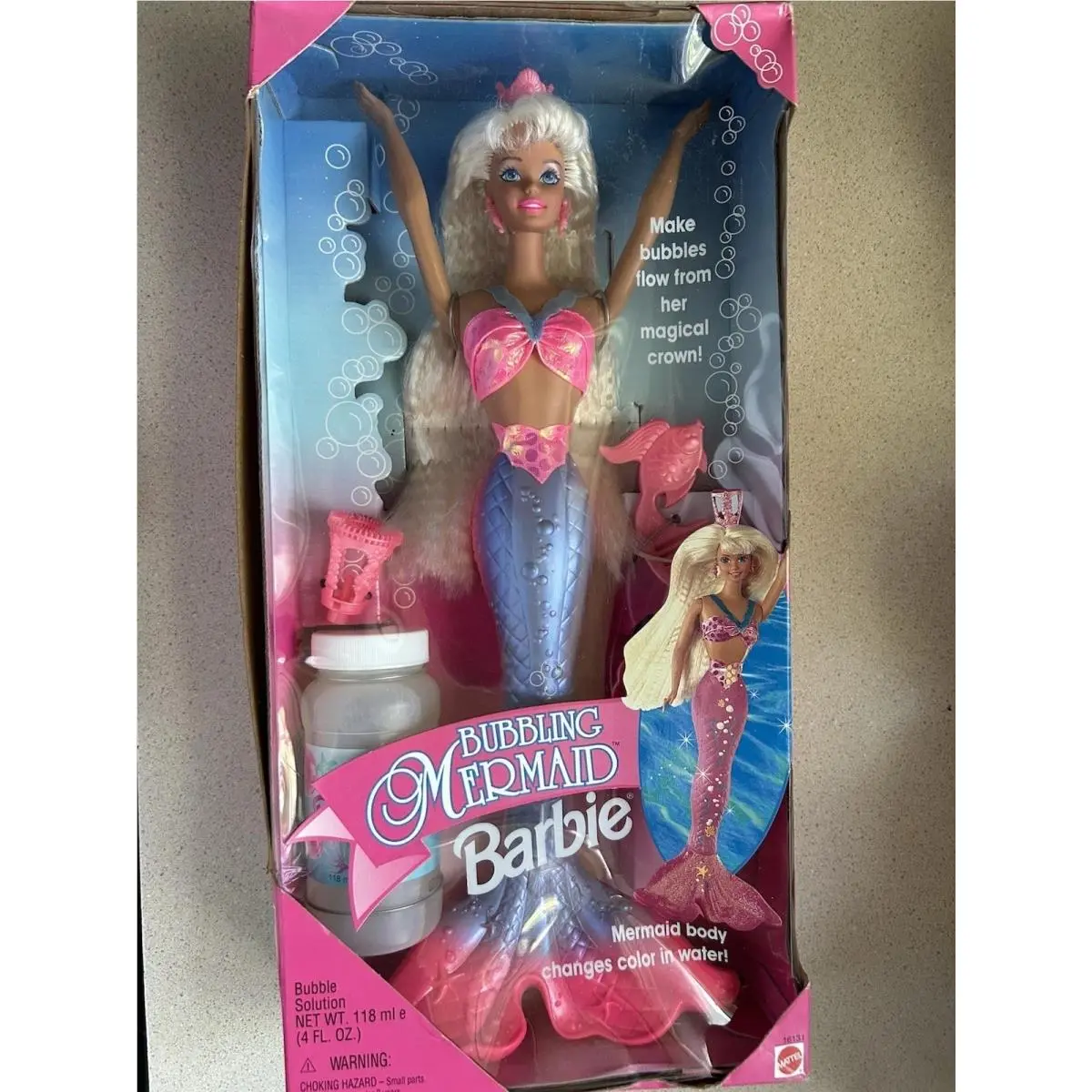 1996 Mattel Bubbling Mermaid Barbie Doll No. 16131