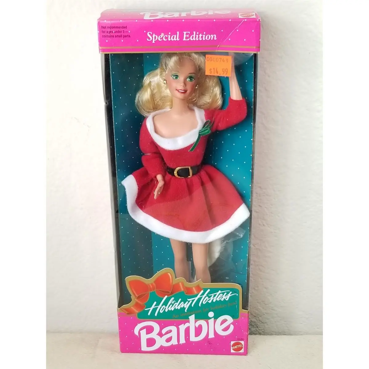 Barbie Christmas Doll Holiday Hostess 11 Red Dress Disney Mattel 1992 Vtg