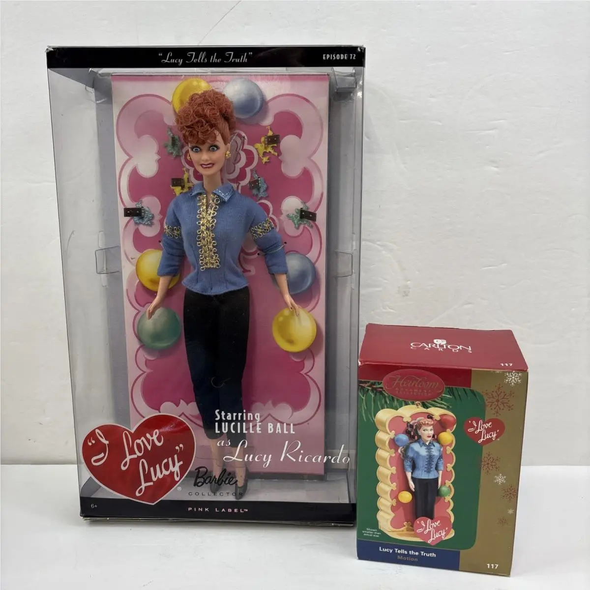 I Love Lucy Lucy Tells The Truth Barbie Doll Episode 72 and Ornament