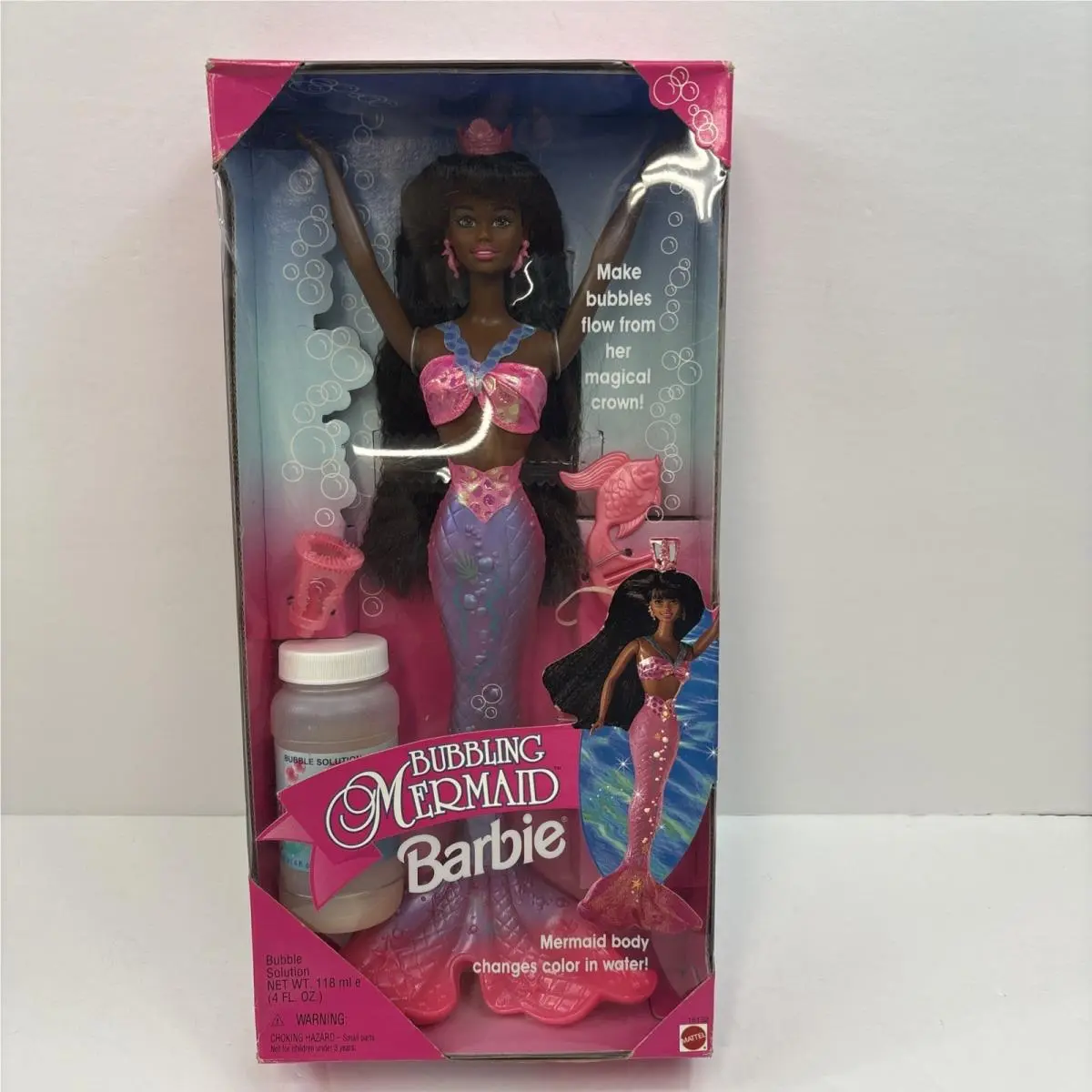 Vintage 1996 Bubbling Mermaid Barbie Doll African American 16132 Mattel Read