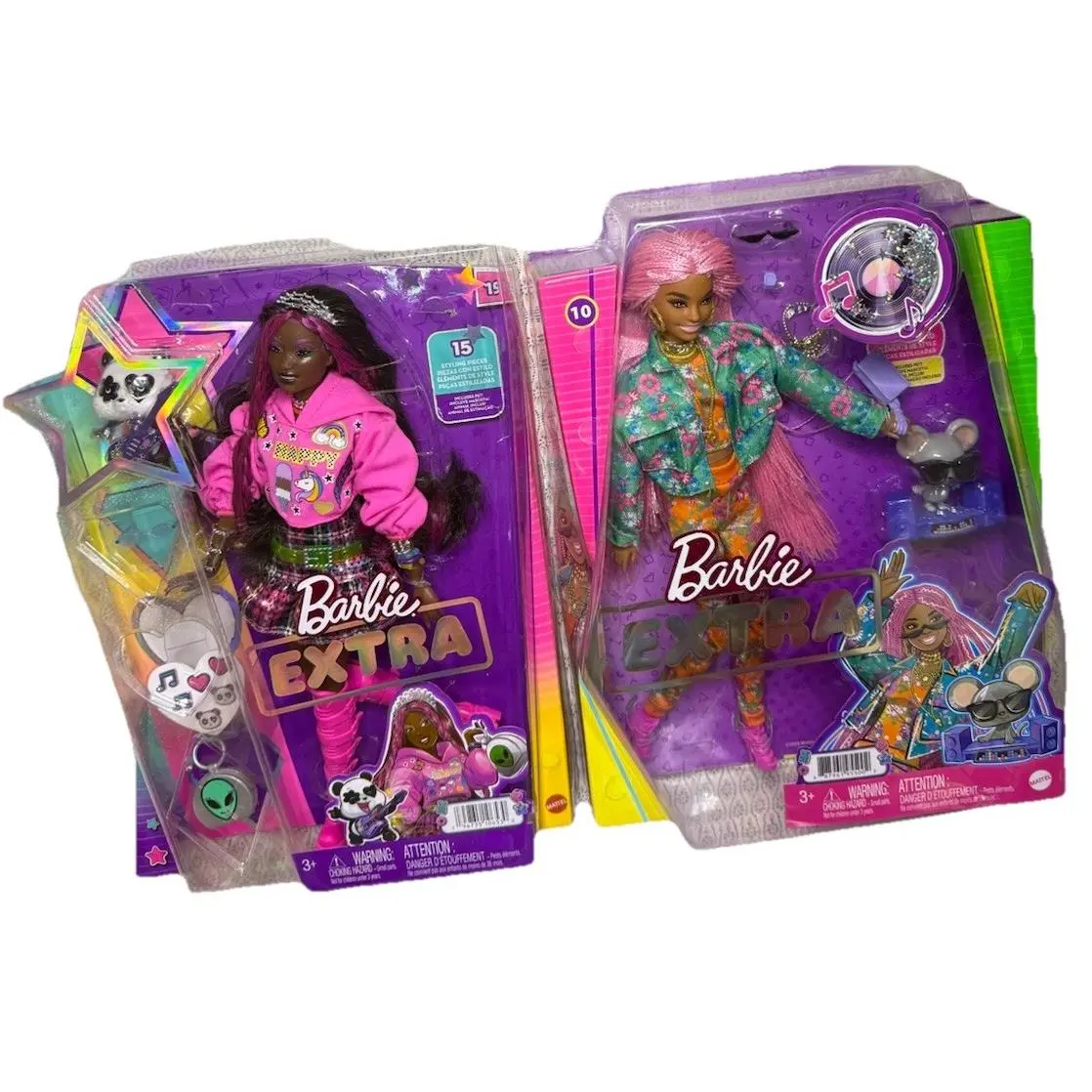 Barbie Extra Dolls 10 19 Floral-print Jacket Jogger Set DJ Mouse Panda Pets