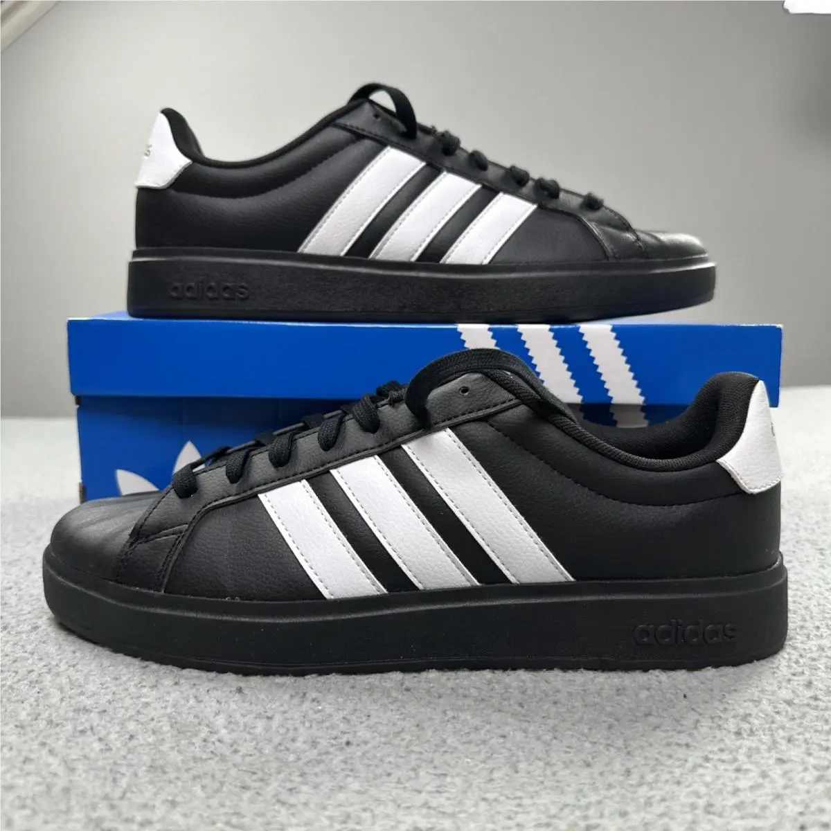 Streettalk Shoes Men 10.5 Core Black Cloud White Matte Gold JP8276 by Adidas